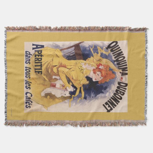 Quinquina Dubonnetの食前酒の昇進ポスター スローブランケット (正面)