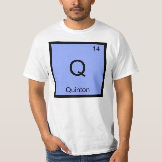 Quinton 名前 化学元素 周期表 tシャツ (正面)