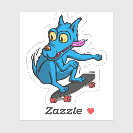 Quircky the blue dog skater シール (シート)