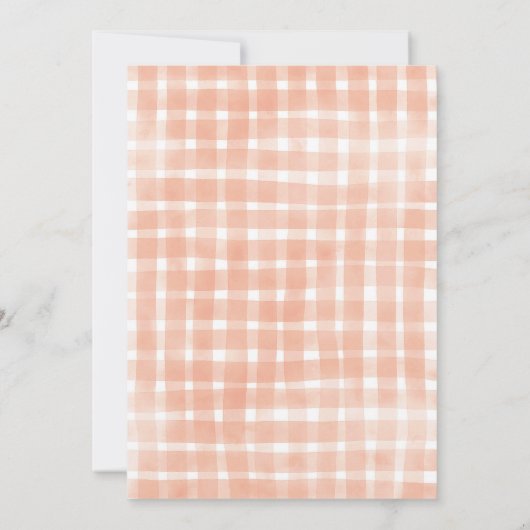 Quirk Gingham Plaid Bow Pumpkin Bridal Brunch 招待状 (裏面)