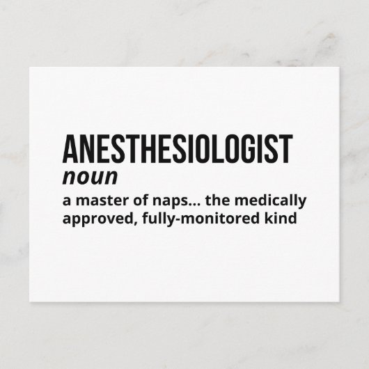 Quirky Anesthesiologist Definition Postcard ポストカード (正面)