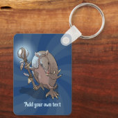 Quirky Armadillo Add Your Text Fantasy Character キーホルダー (裏面)