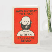 Quirky beard card to man with excellent hair カード (正面)