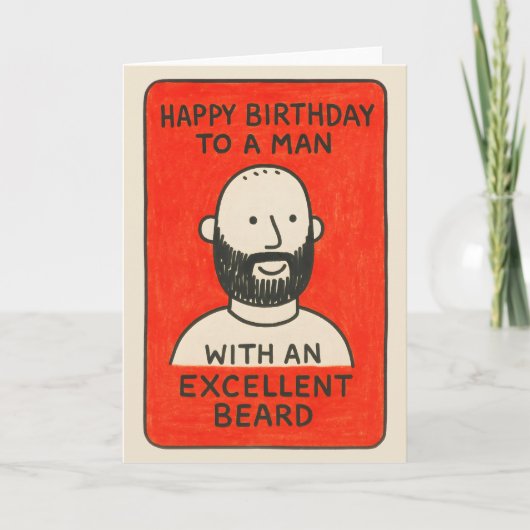 Quirky beard card to man with excellent hair カード (正面)