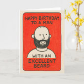 Quirky beard card to man with excellent hair カード (黄色い花)