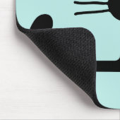 Quirky Black Kitty Cat with Long Whiskers マウスパッド (コーナー)