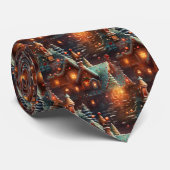 Quirky Brown and Blue Gingerbread House Pattern ネクタイ (ロール)