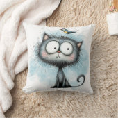 Quirky Cartoon Cat クッション (ブランケット)