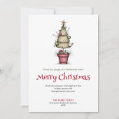 Quirky cartoon Christmas tree greeting card シーズンカード (正面)