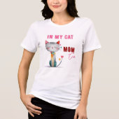 Quirky Cat Mom Gift トライブレンドＴシャツ (正面)