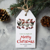 Quirky Chickens Christmas Tag Customizable ギフトタグ