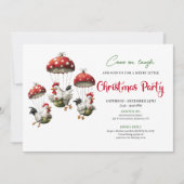Quirky Chickens Editable Modern Christmas Invite 招待状 (正面)