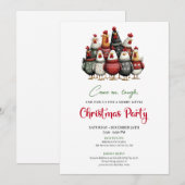 Quirky Chickens Funny Holiday Celebration Invite 招待状 (正面/裏面)