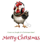 Quirky Chickens Holiday Greeting Editable Card シーズンカード