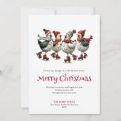 Quirky Chickens Holiday Greeting Editable Card シーズンカード (正面)