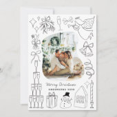 Quirky Christmas 5 Photo Hand drawn Doodle シーズンカード (正面)