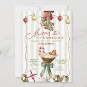 Quirky Christmas Martinis and Mistletoe Christmas  招待状 (正面)