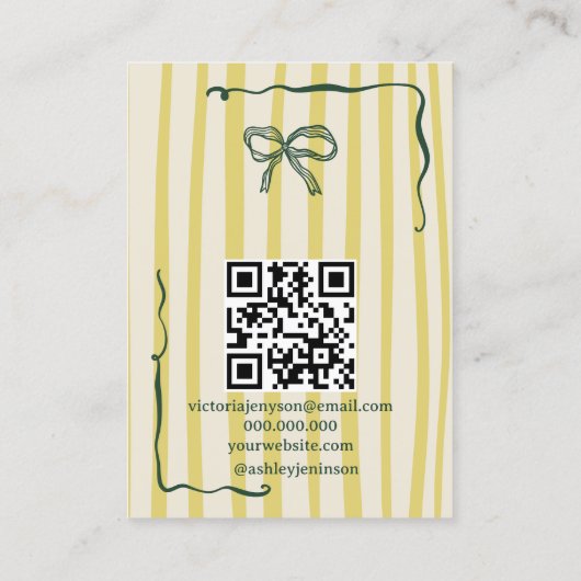 Quirky Citrus Hand-Drawn Bow Jewelry Earring 名刺 (裏面)