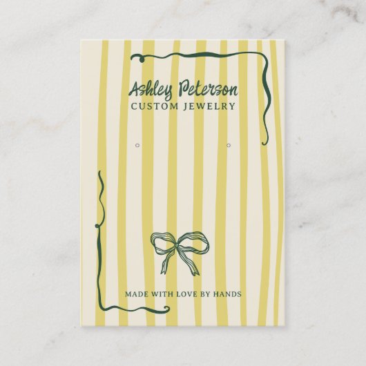 Quirky Citrus Hand-Drawn Bow Jewelry Earring 名刺 (正面)