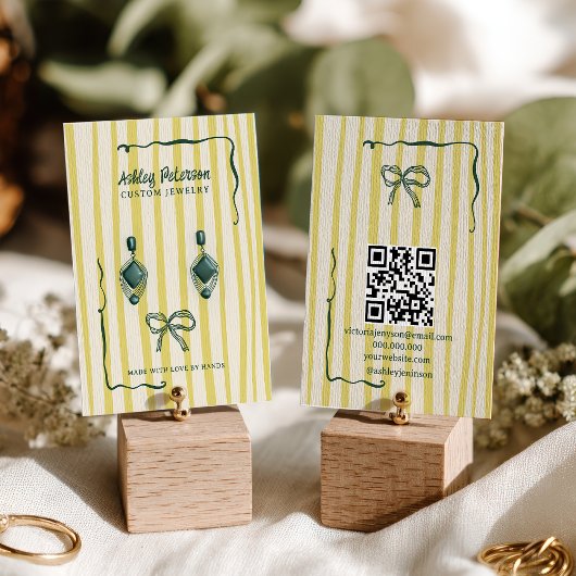 Quirky Citrus Hand-Drawn Bow Jewelry Earring 名刺