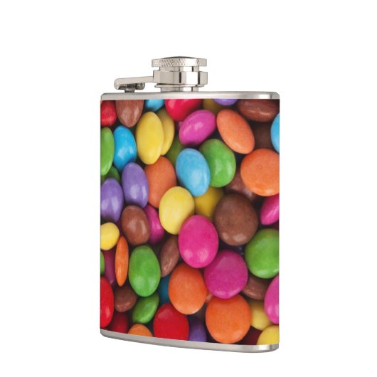 Quirky Colorful Candy Buttons フラスク (左)