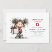 Quirky Colorful Girl Birthday invitation 招待状 (正面)