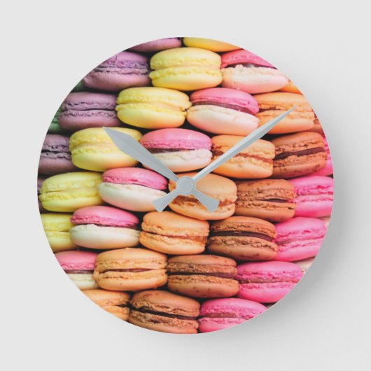 Quirky Colorful Macaroons Round Clock ラウンド壁時計 (正面)