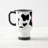 Quirky Cow Patch Pattern Pink Monogram トラベルマグ (左)