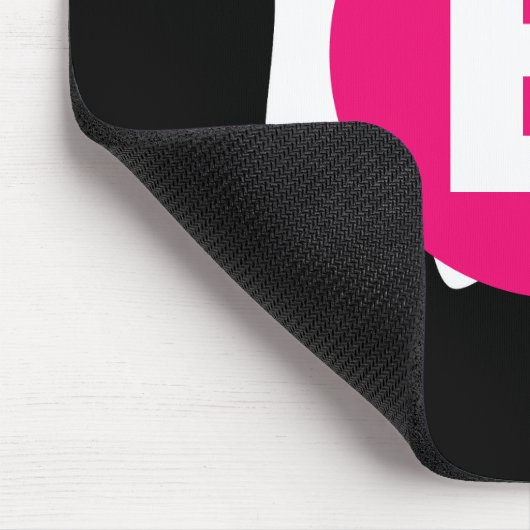 Quirky Cow Patch Pattern Pink Monogram マウスパッド (コーナー)