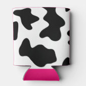 Quirky Cow Patch Pattern Pink Monogram 缶クーラー (裏面)