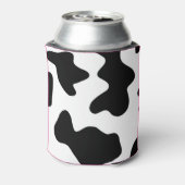 Quirky Cow Patch Pattern Pink Monogram 缶クーラー (缶裏面)