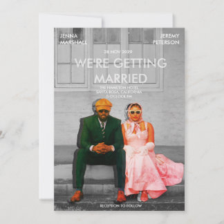 Quirky Cute Retro Movie Poster Photo Wedding 招待状