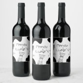 Quirky Doodle Shapes Script Wedding ワインラベル (ボトル)