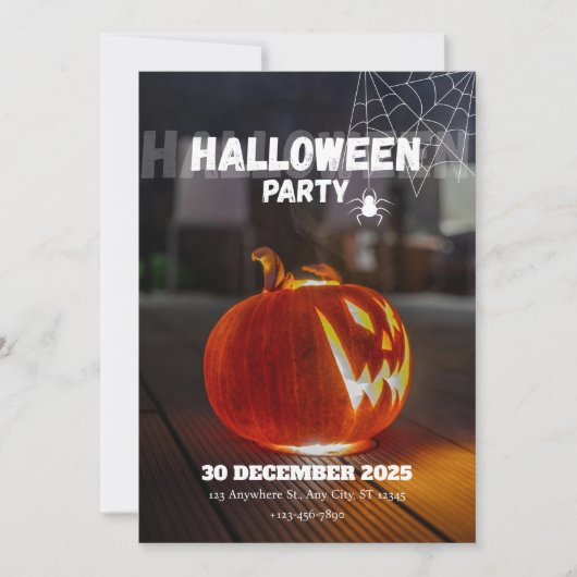 Quirky Euro-Chic Halloween Party Invitation 招待状 (正面)