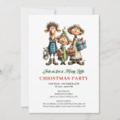 Quirky Family Holiday Party Printable Invitation 招待状 (正面)