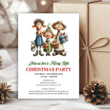 Quirky Family Holiday Party Printable Invitation