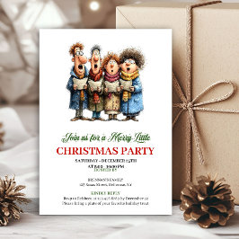 Quirky Family Red Green Holiday Party Invitation 招待状