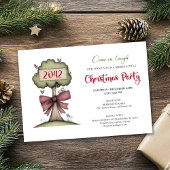 Quirky festive tree watercolor holiday invitation 招待状