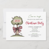 Quirky festive tree watercolor holiday invitation 招待状 (正面)