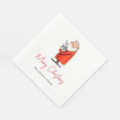 Quirky Funny Santa Claus Holiday Cocktail Napkins スタンダードランチョンナプキン (角)