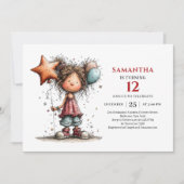 Quirky Girl Birthday Funky invitation 招待状 (正面)