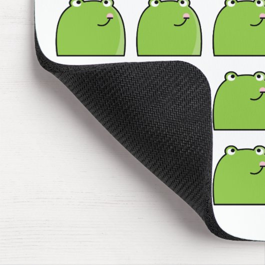 Quirky Green Frog Pattern Design Mouse Pad マウスパッド (コーナー)