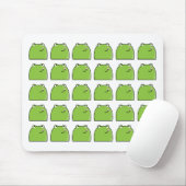 Quirky Green Frog Pattern Design Mouse Pad マウスパッド (マウス)