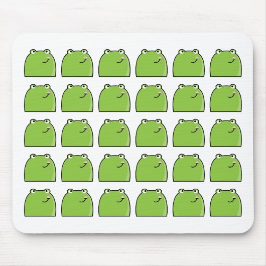 Quirky Green Frog Pattern Design Mouse Pad マウスパッド (正面)