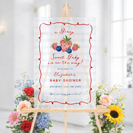 Quirky Hand Drawn Berry Sweet Baby Shower Acrylic アクリルサイン