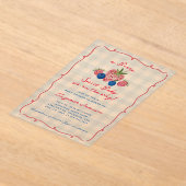 Quirky Hand Drawn Berry Sweet Baby Shower Acrylic アクリル招待状 (レイダウン)