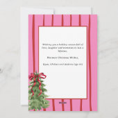 Quirky Hand Drawn Bold Retro Pink Photo Christmas シーズンカード (裏面)