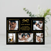 Quirky Hand-Drawn Frames 5-Photo Christmas 箔シーズンカード (立ち正面)