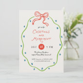Quirky Handdrawn Doodles Festive Cocktail Party 招待状 (スタンド正面)