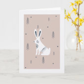 Quirky Hare Easter Card カード (黄色い花)